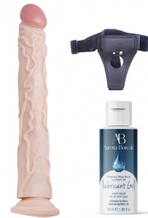 Belden Ba�lamal� Kayganla�t�r�c� Set Noctis 34,5cm Realistik Dildo No:7